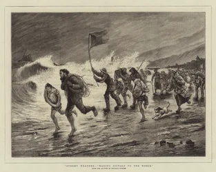 荒天、難破船への合図